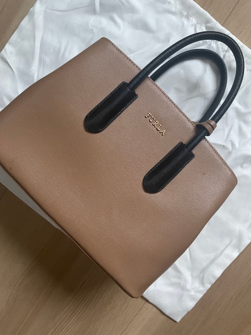 1回使用 FURLA テッサ ショルダーバッグ ハンドバッグ ブラウン トート