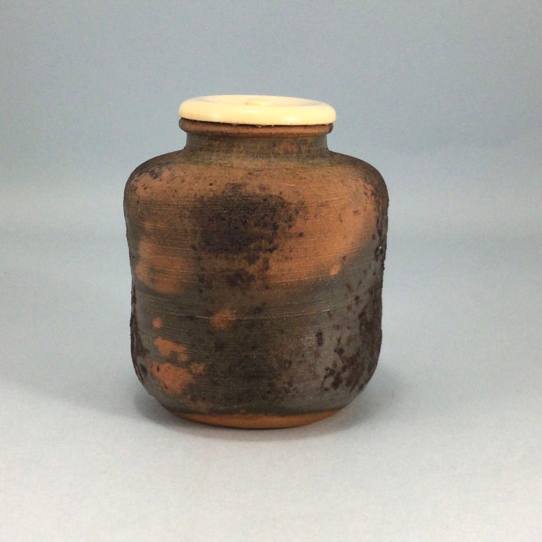 木村友敬（長十郎）　備前茶入　共箱　茶道具　濃茶入