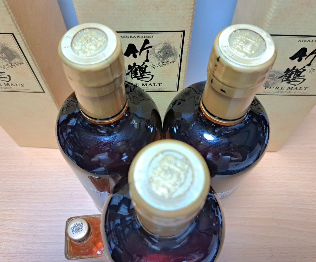 ニッカウイスキー 竹鶴 ピュアモルト 3本セット　プラス　12年ミニチュア