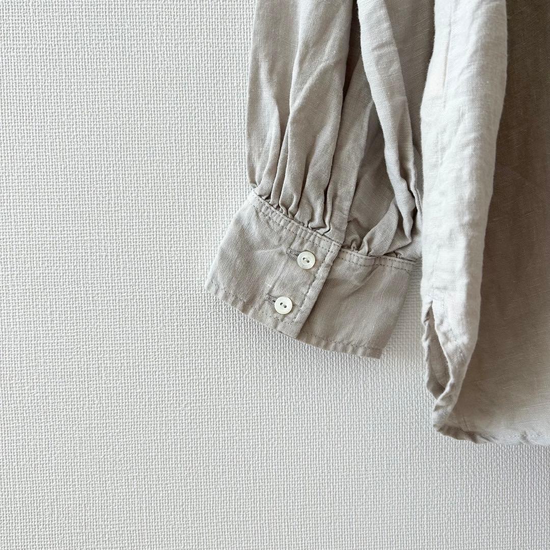 ネストローブ　リネンピンタックシャツ　ライトグレー