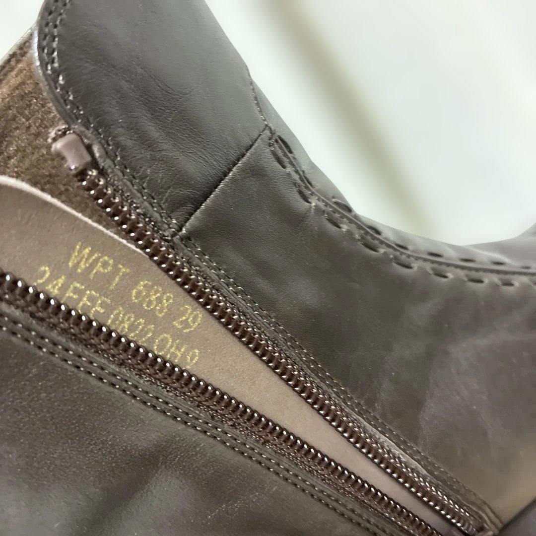 pedala ぺダラ 24cm レザー ショートブーツ ブラウン EEE 茶