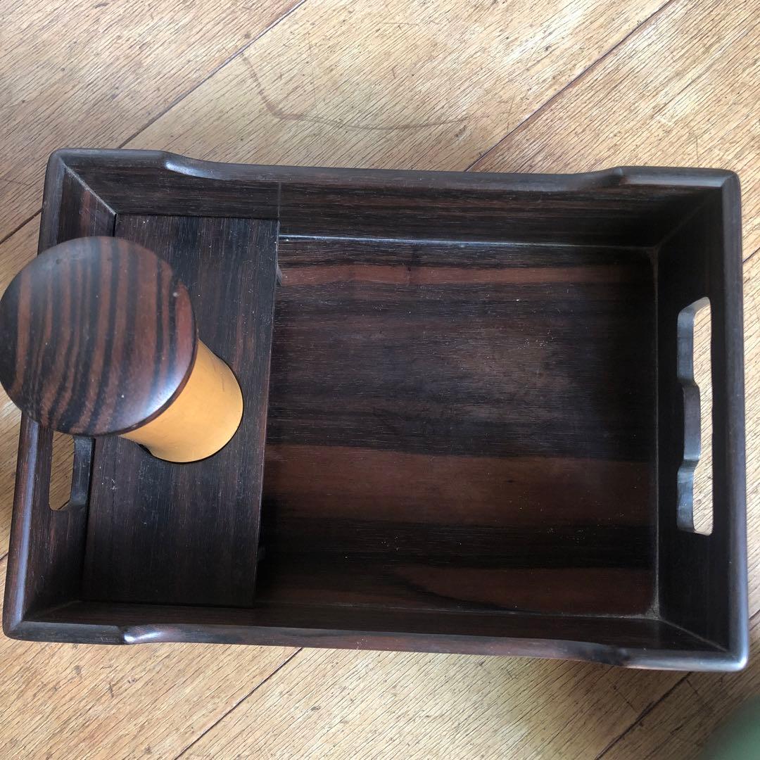 昔の煙草盆セット　茶道具　煙草盆　陶製　灰入れ蓋付き