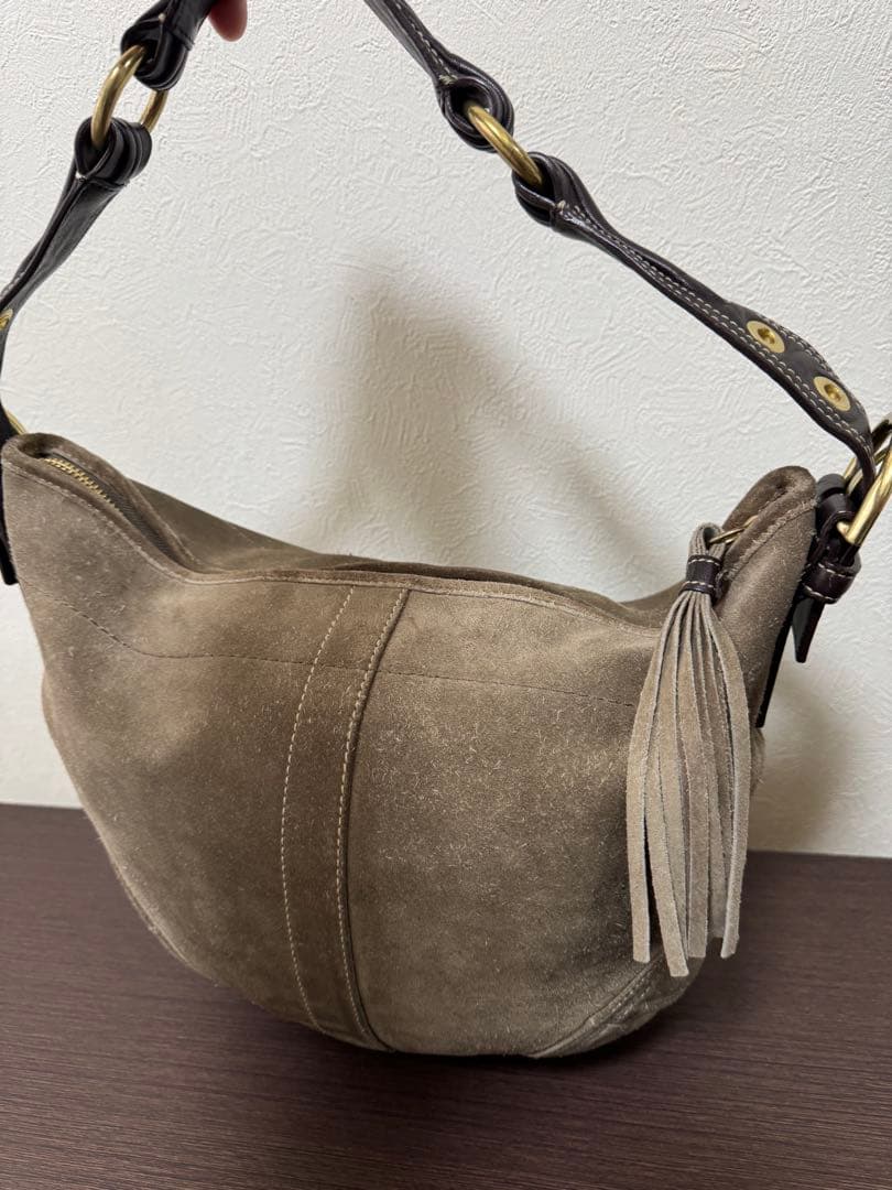 COACHブラウンスエード HOBOショルダーバッグ