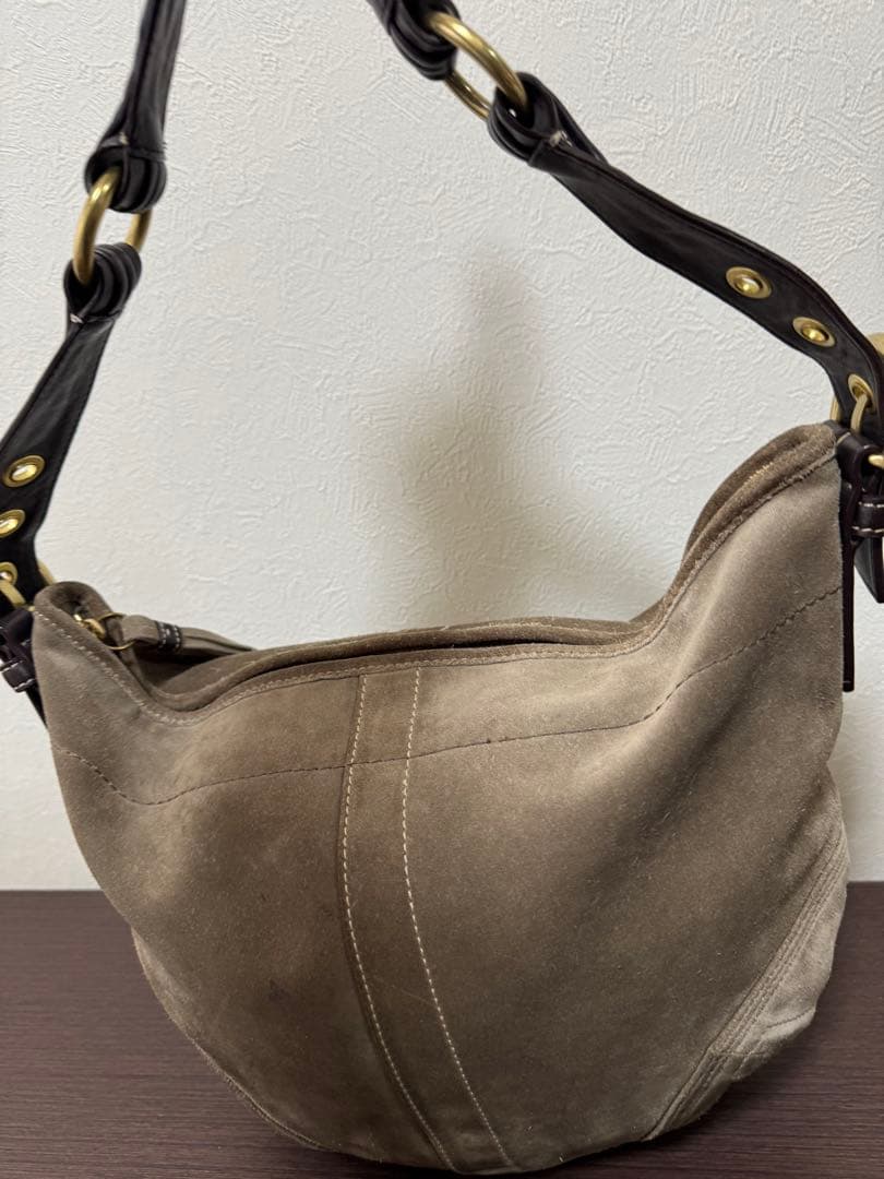 COACHブラウンスエード HOBOショルダーバッグ