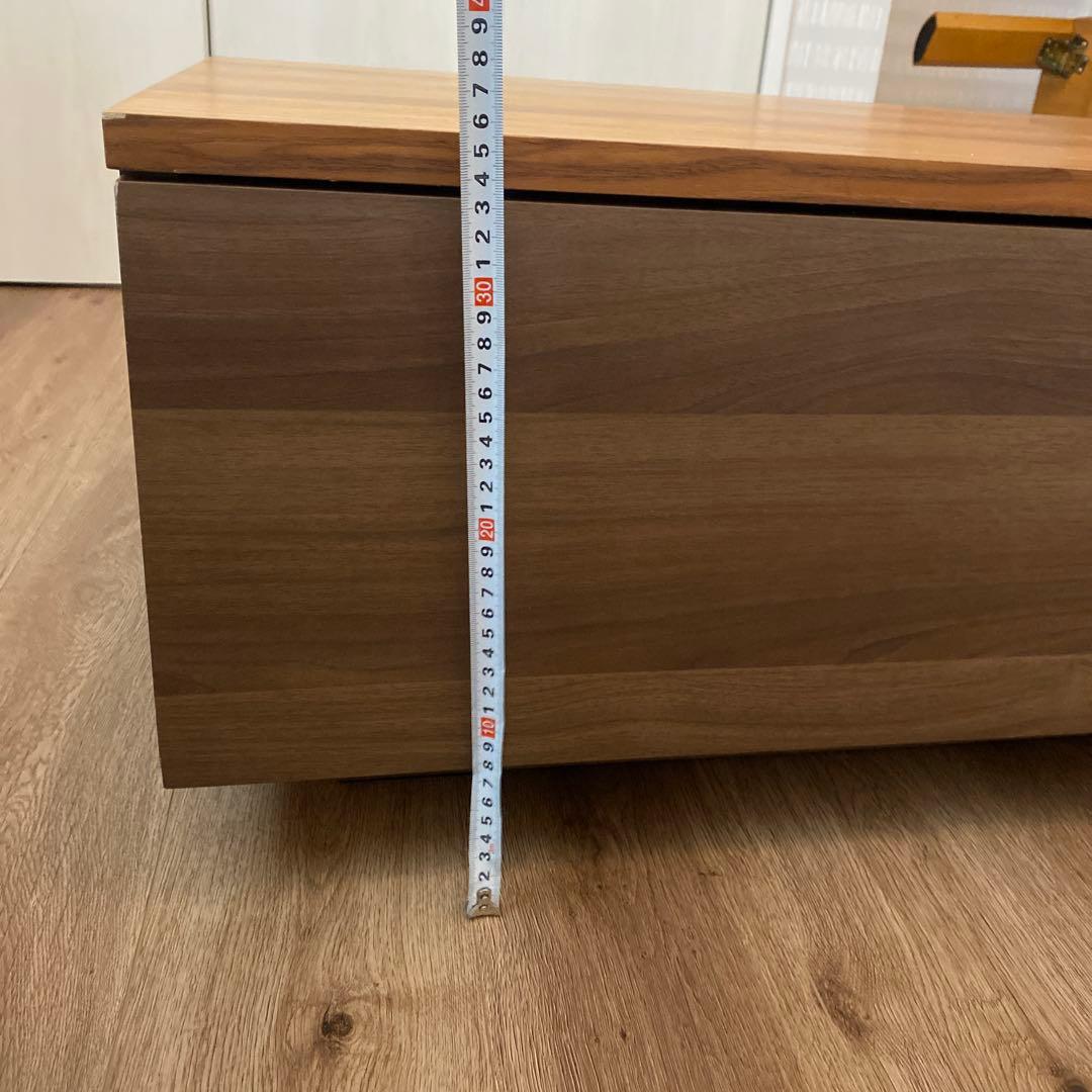 木目調センターテーブル 大量引き出し付き　一生紀