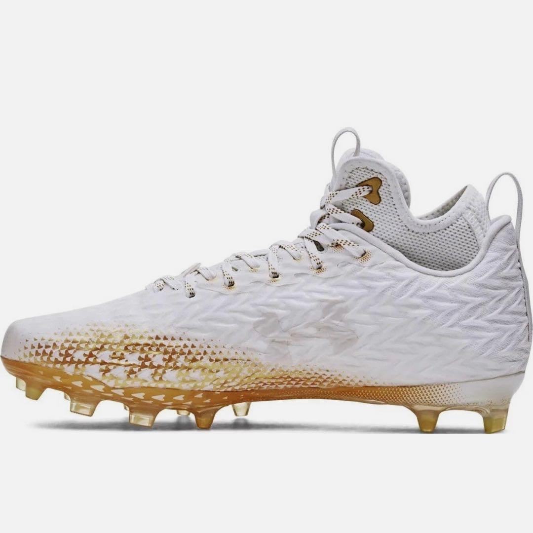 アンダーアーマー 28 スポットライト アメフト スパイク シューズ 金 靴