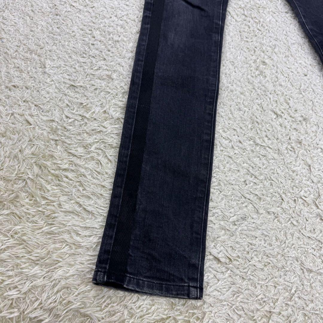 ディオールオム 10aw クリス期 ブラックデニムパンツ サイドライン 26