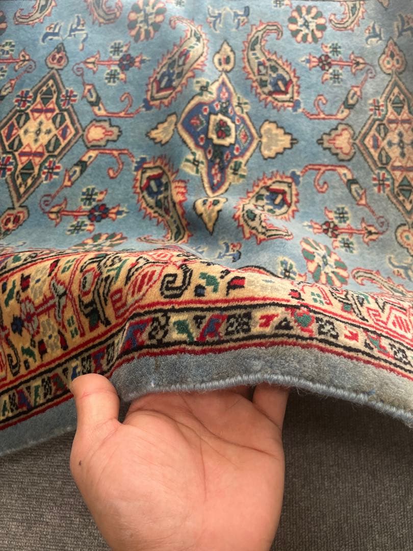 パキスタン手織り絨毯　 ウール　アクセントラグ 　size:132×81cm