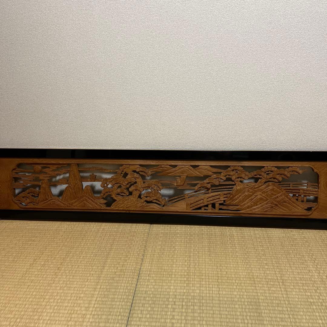 木製彫刻装飾品 2点セット　欄間　中古