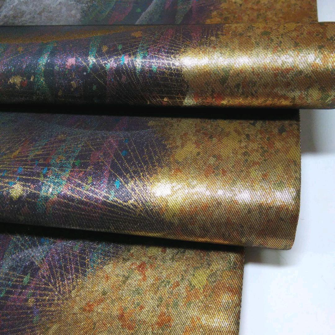 優様　値下げ❗️未使用❗️個性的な袋帯⭐黒 金銀オーロラ箔 若松/ 1405