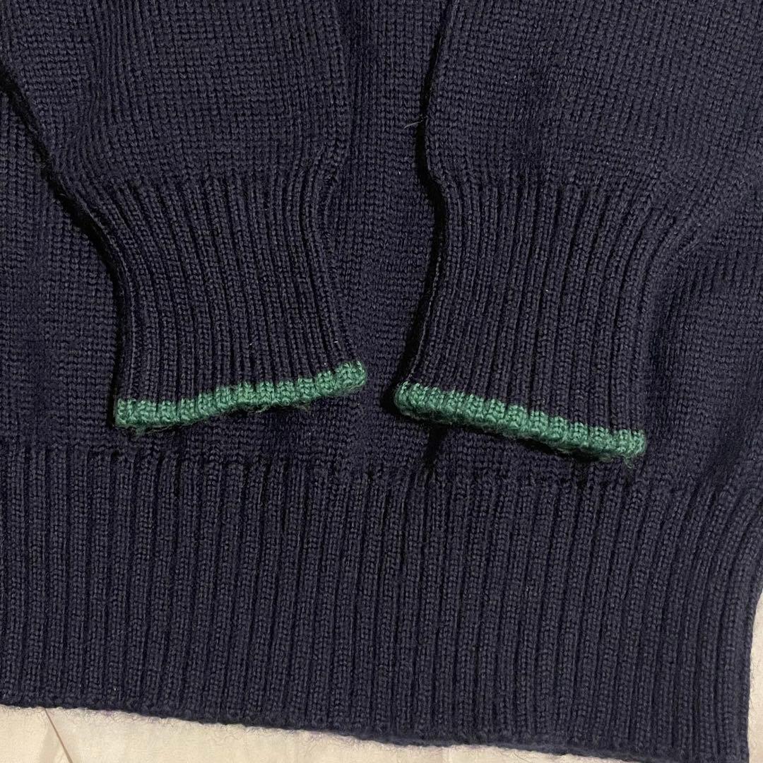 Burberrys ホースロゴ 刺繍 ネイビー×グリーン M ニットセーター