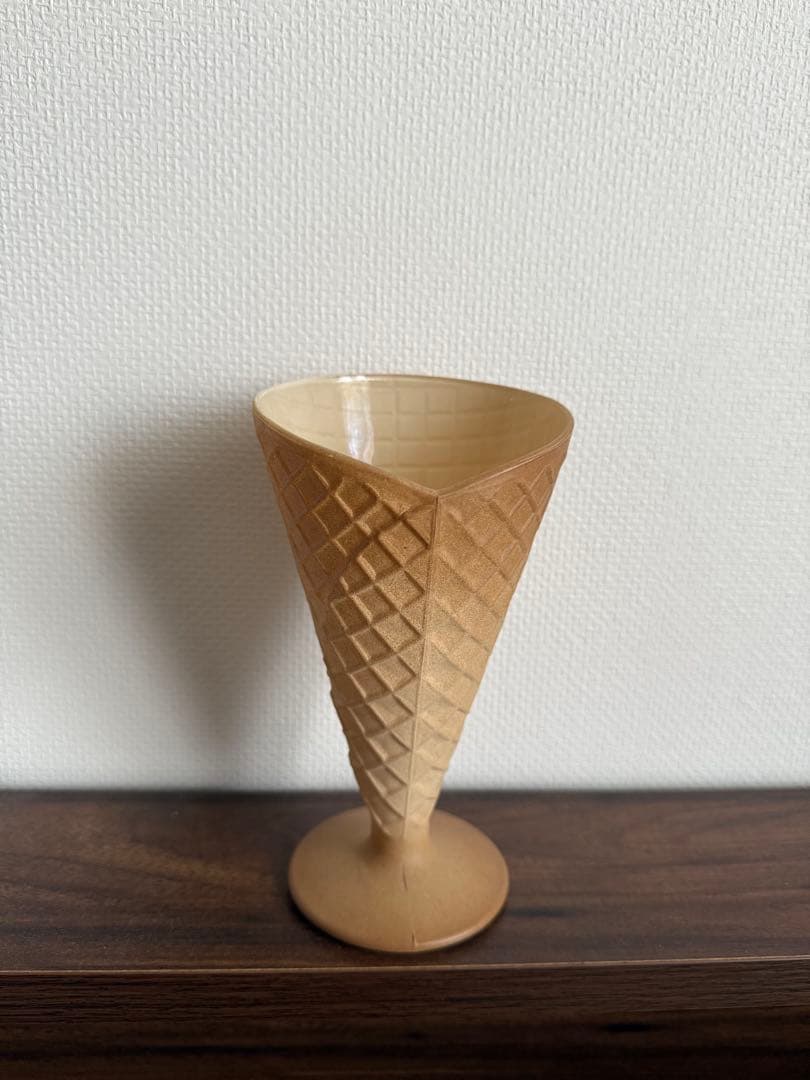 ヴィンテージ　ガラス　アイスコーン　花瓶