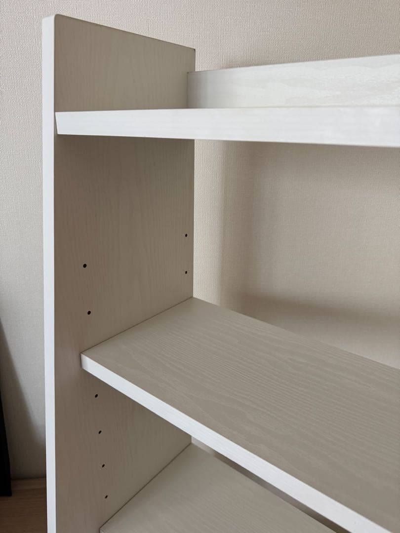 今だけ！！分解済み！ホワイト木製シェルフ 4段 2引き出し