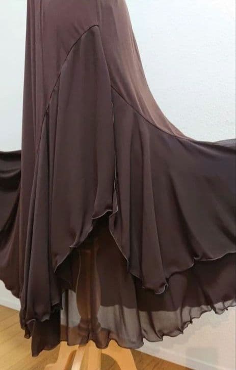 SALE☆チャコット　社交ダンス スカート 茶 シフォン 定価40700円