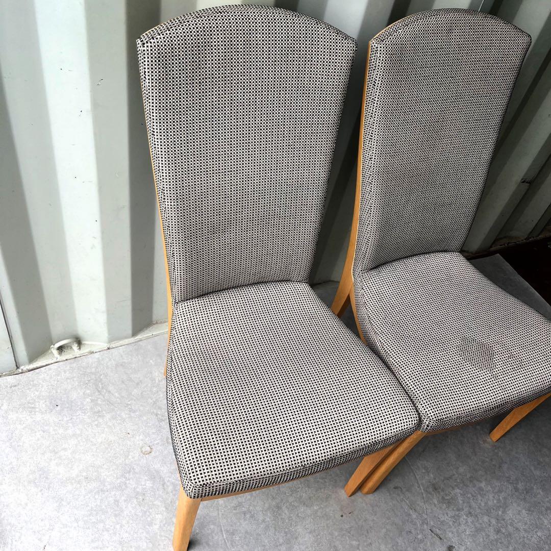 取付無料！カリモク 北欧風天然木ナチュラルハイバックダイニングチェア2脚セット✨