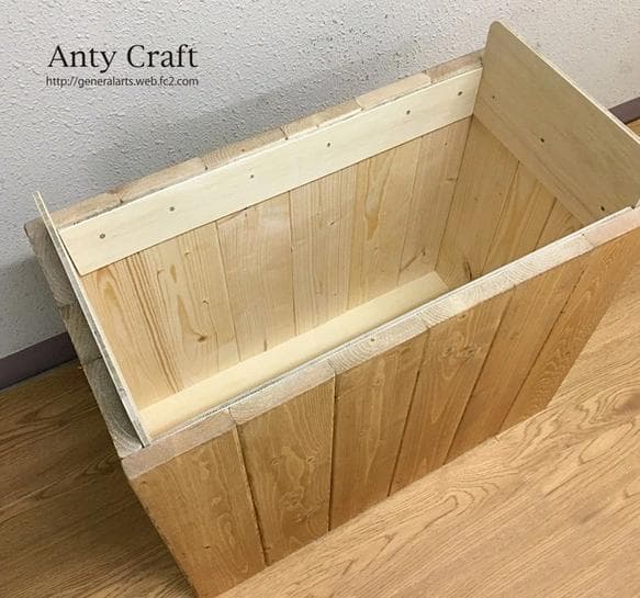 【引取可能】大型のゴミ箱 70L対応 ハンドメイド アンティーク風ダストボックス