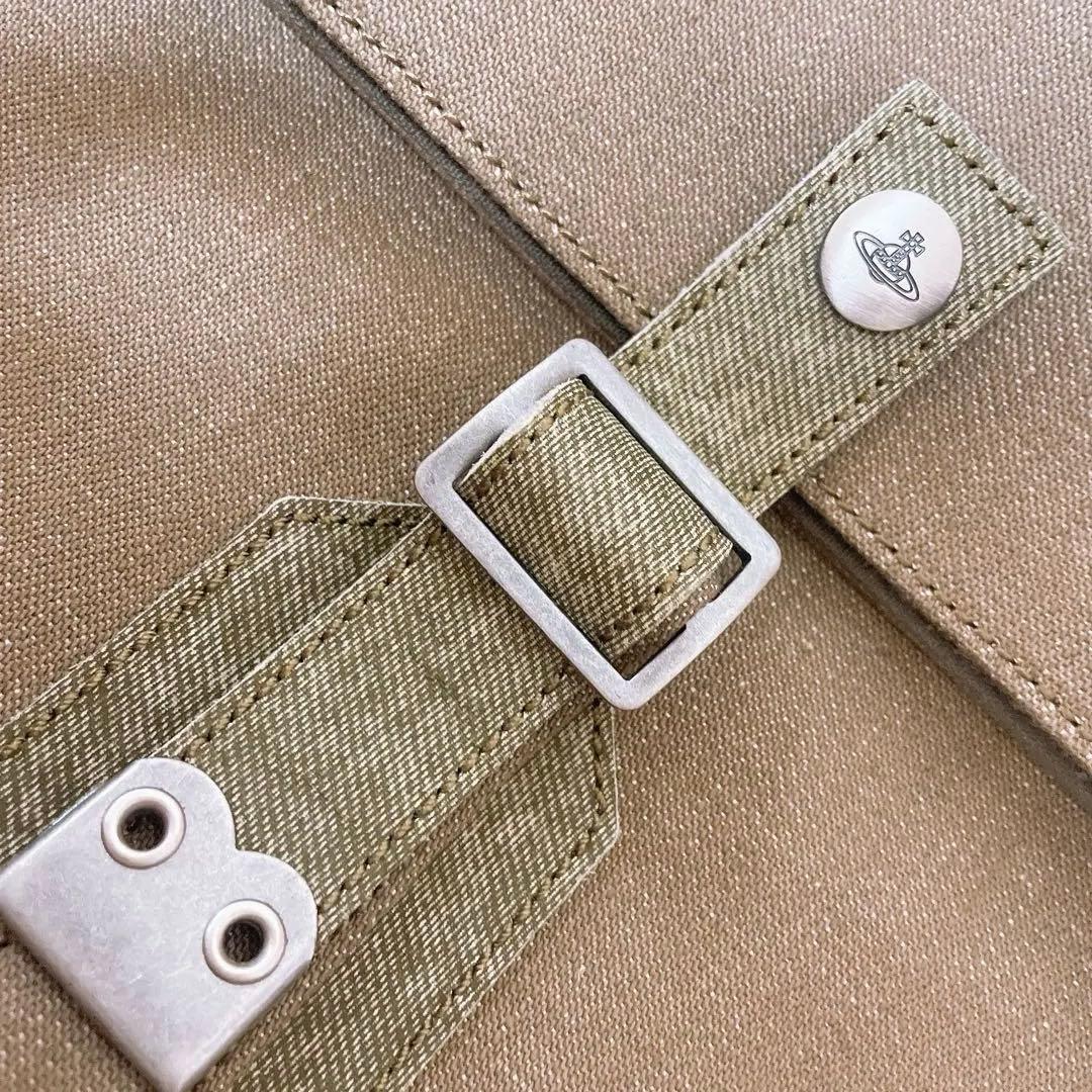 Vivienne Westwood デニム素材 本革 ショルダーバッグ A4