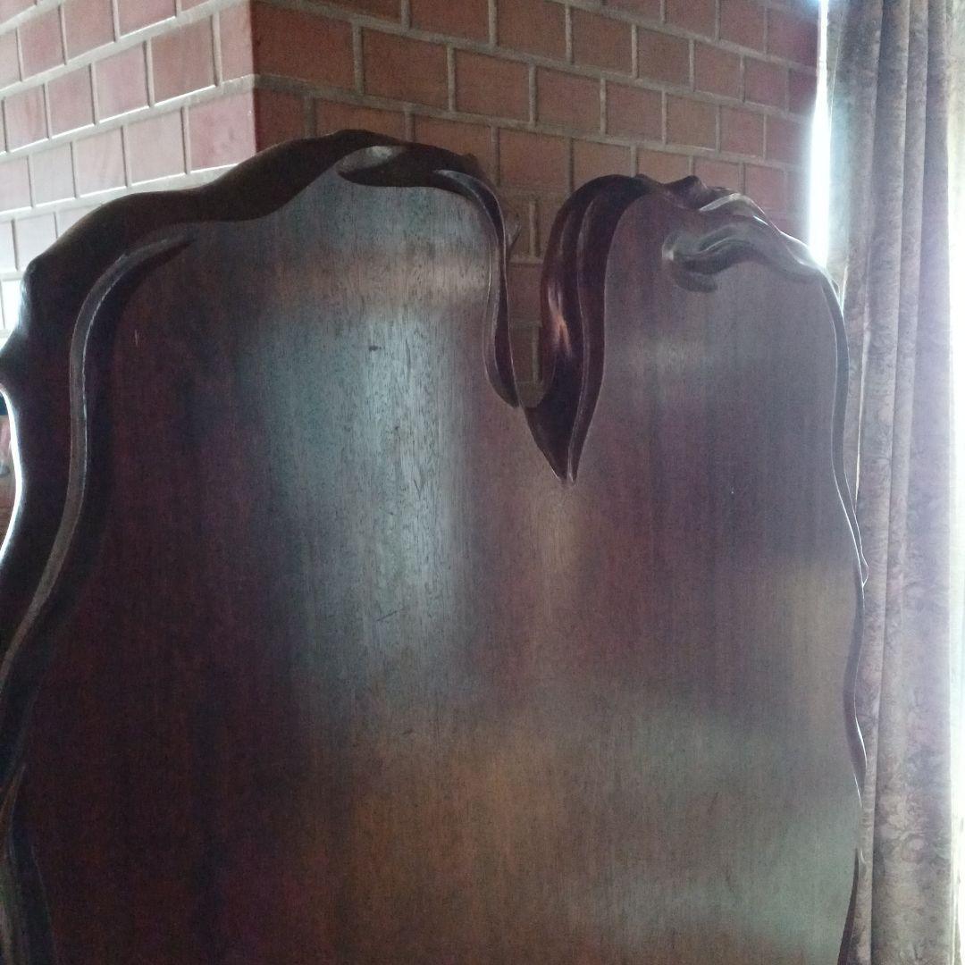 ダークブラウン木製アンティーク衝立