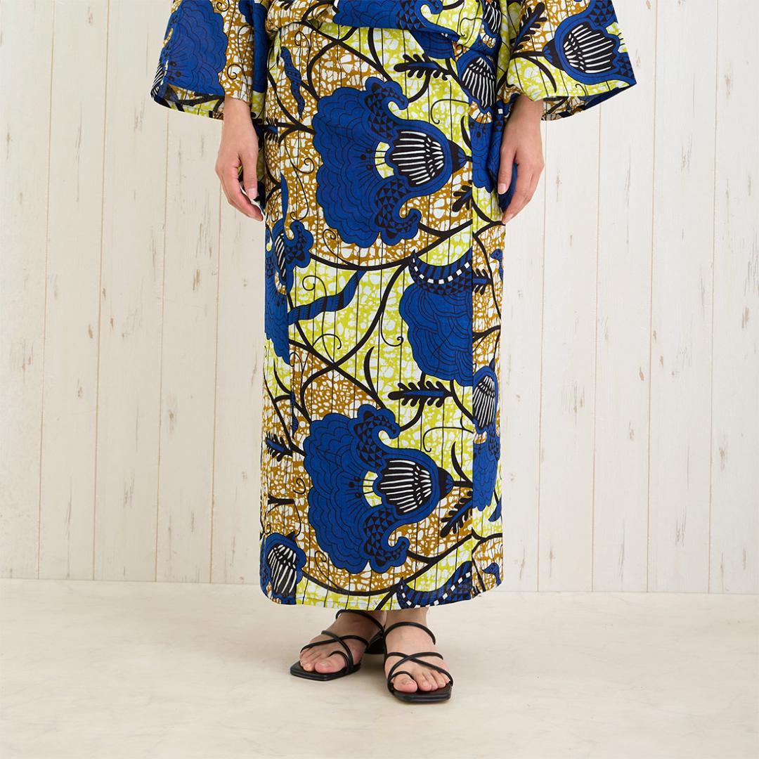 早い者勝ち！浴衣 アフリカンプリント 帯セット 人気デザイン