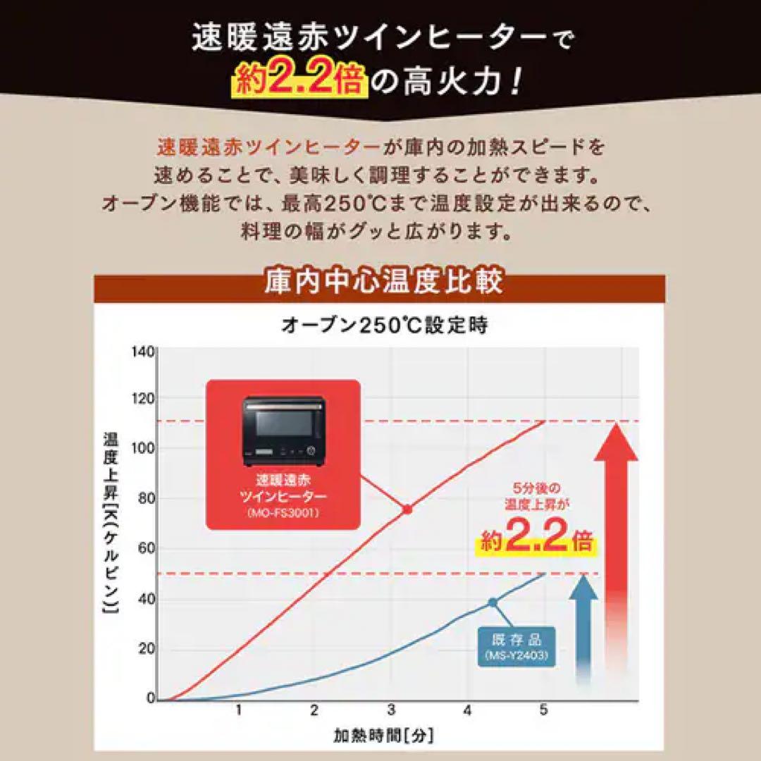 IRIS OHYAMA スチームオーブンレンジ MO-FS3001-B ブラック