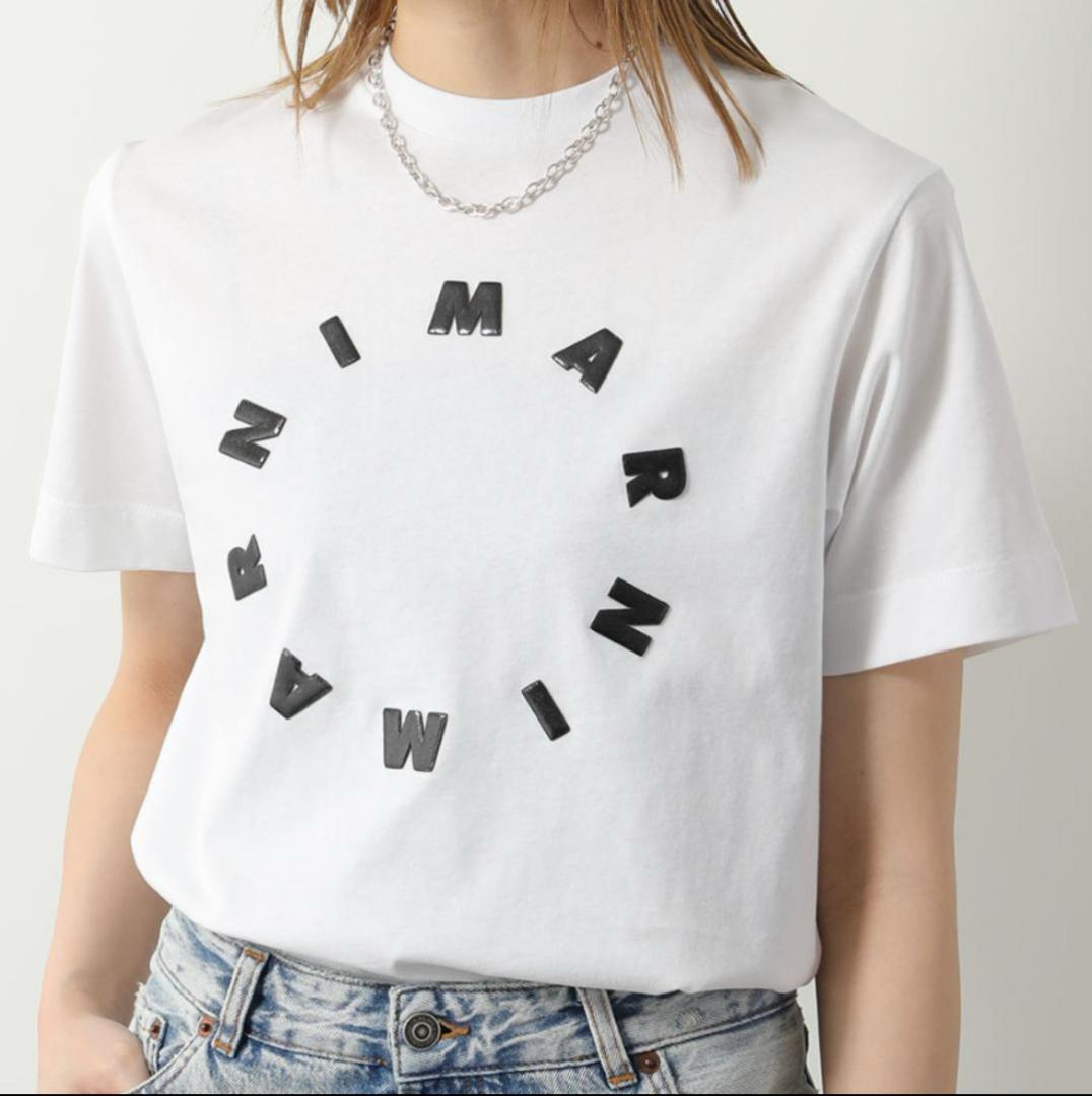 【新品】大人もOK MARNI シャツ 半袖 ロゴ ホワイト 12Y 150cm