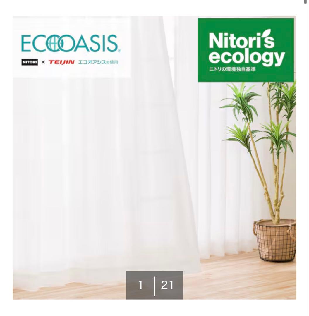 美品⭐︎早い者勝ち！ECOOASIS ニトリ 葉柄カーテン