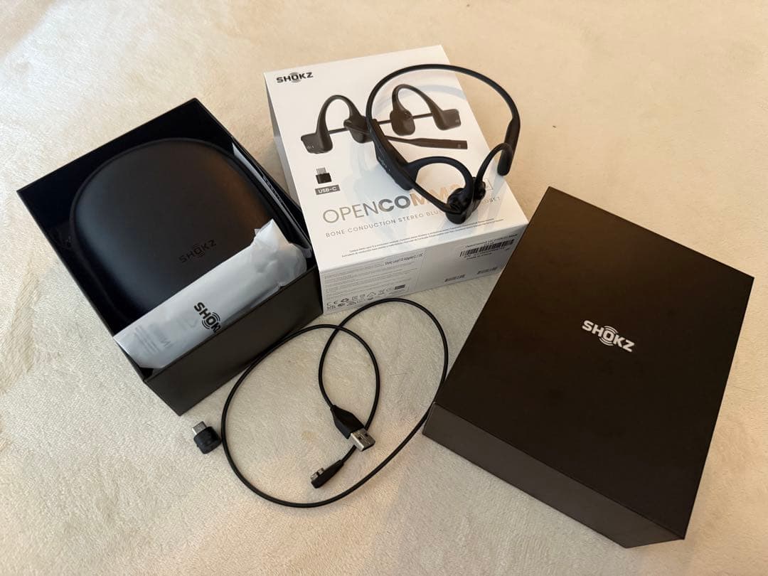 Shokz OpenComm2 UC 骨伝導Bluetooth耳掛けイヤホン