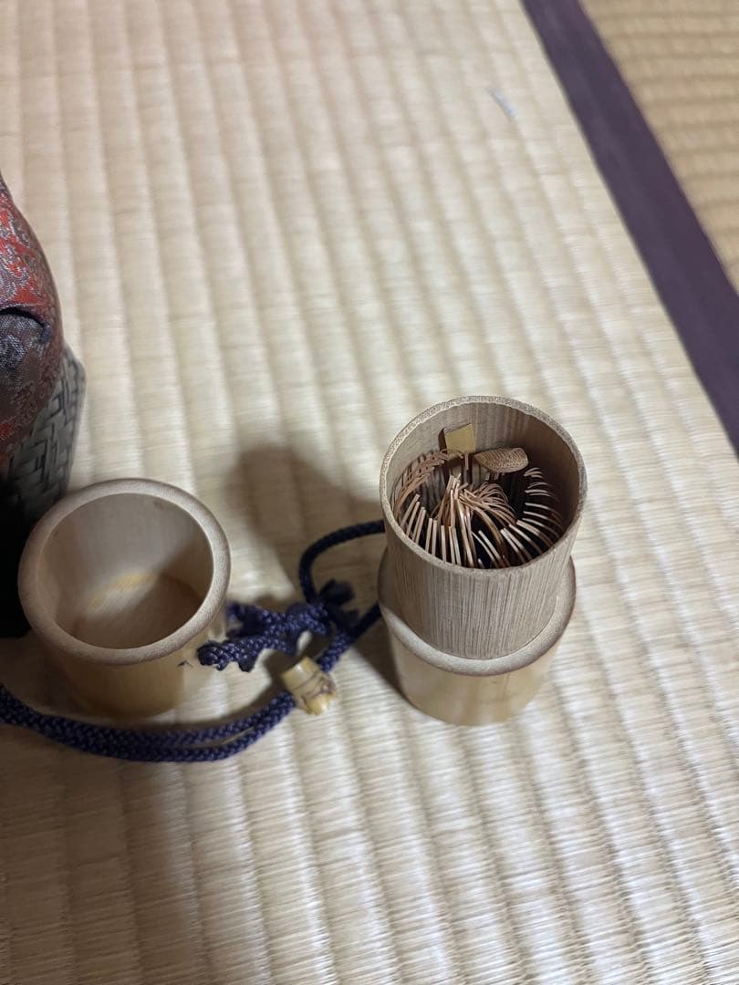 茶道具 野点セット 茶碗 棗 竹籠 茶筅筒 抹茶 Tea Set