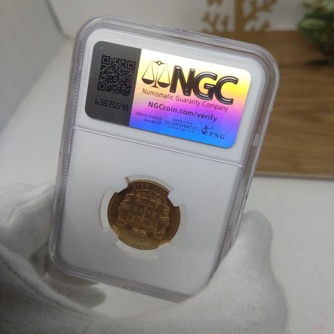 NGC-MS61 金貨 ポルトガル 5000レイス 1889 ルイス1世