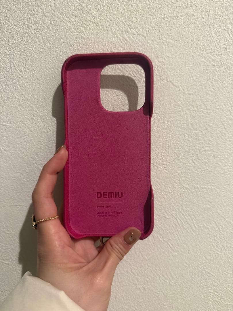 DEMIU ピンクレザー iPhoneケース