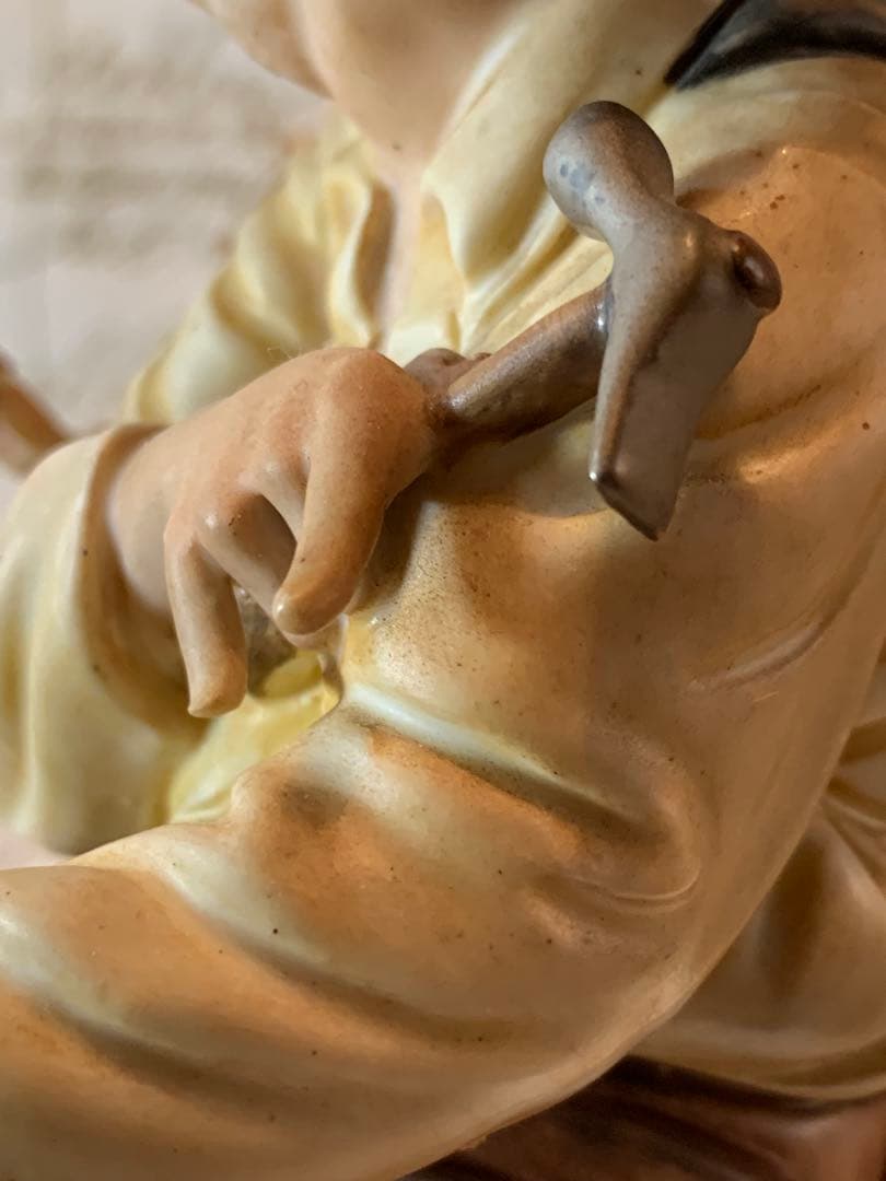 イタリア製　カポテモンテ　靴屋の叔父さんと少年の陶器人形！まつ毛まで陶器です！