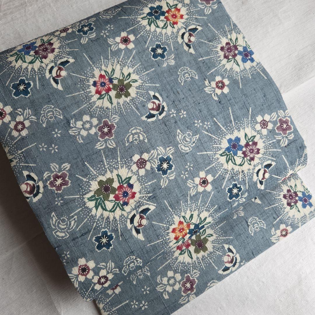 さらりと締める　本場琉球紅型　平野晋二郎　紬名古屋帯