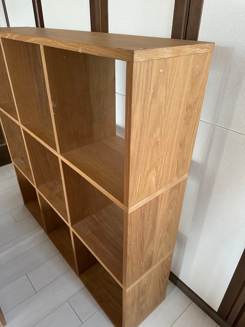 無印良品　スタッキングシェルフセット・３段×３列・オーク材　*チェスト無しです