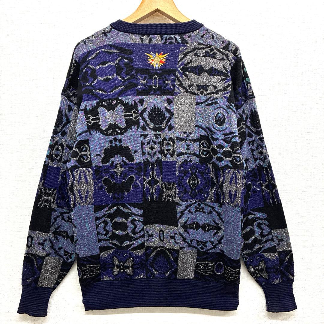 J's ジャンボ尾崎 ブリヂストン　銀糸　ラメ　ゴルフ　セーター ニット　90s