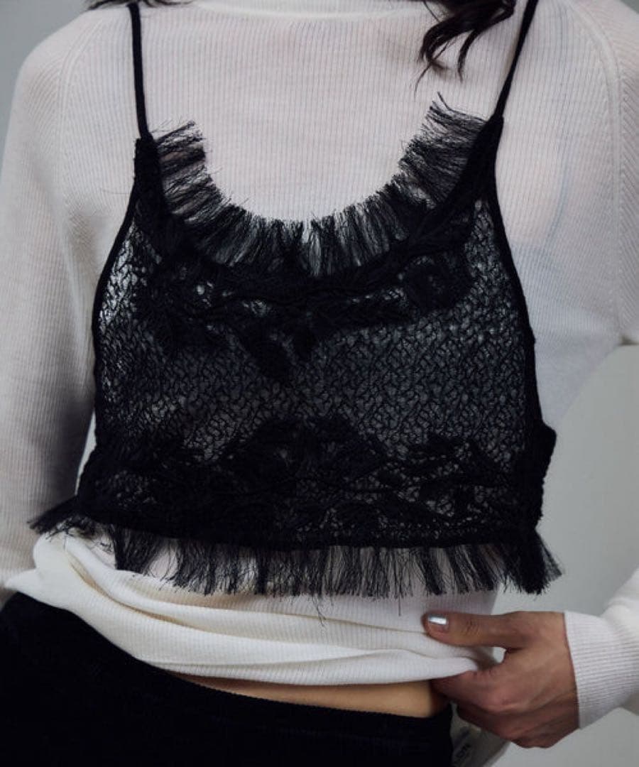 salon adamet ropé レースシアーキャミソール