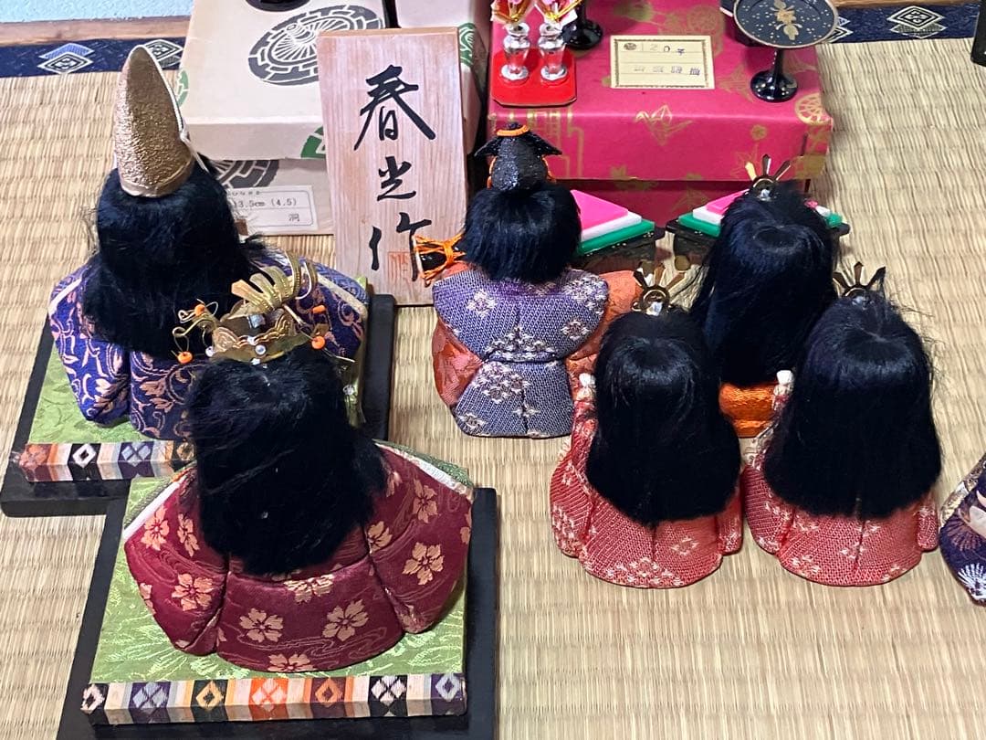 美品 春光作 ひな人形 大量セット 昭和 レトロ 雛祭り 雪洞 掛盤膳揃 雲絹縁