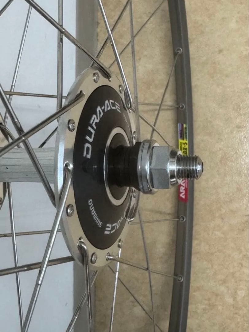 競輪 完組ホイール前輪 アラヤADX-5リム・シマノDURA-ACEハブ