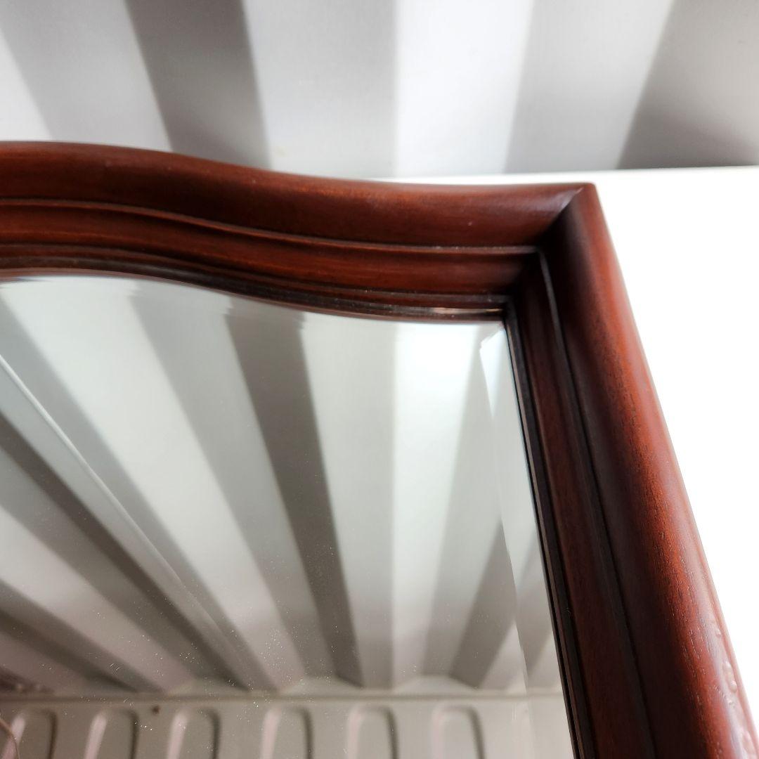 美品 ヴィンテージ　マホガニー材　ウォールミラー 壁掛け鏡 天然木 鏡