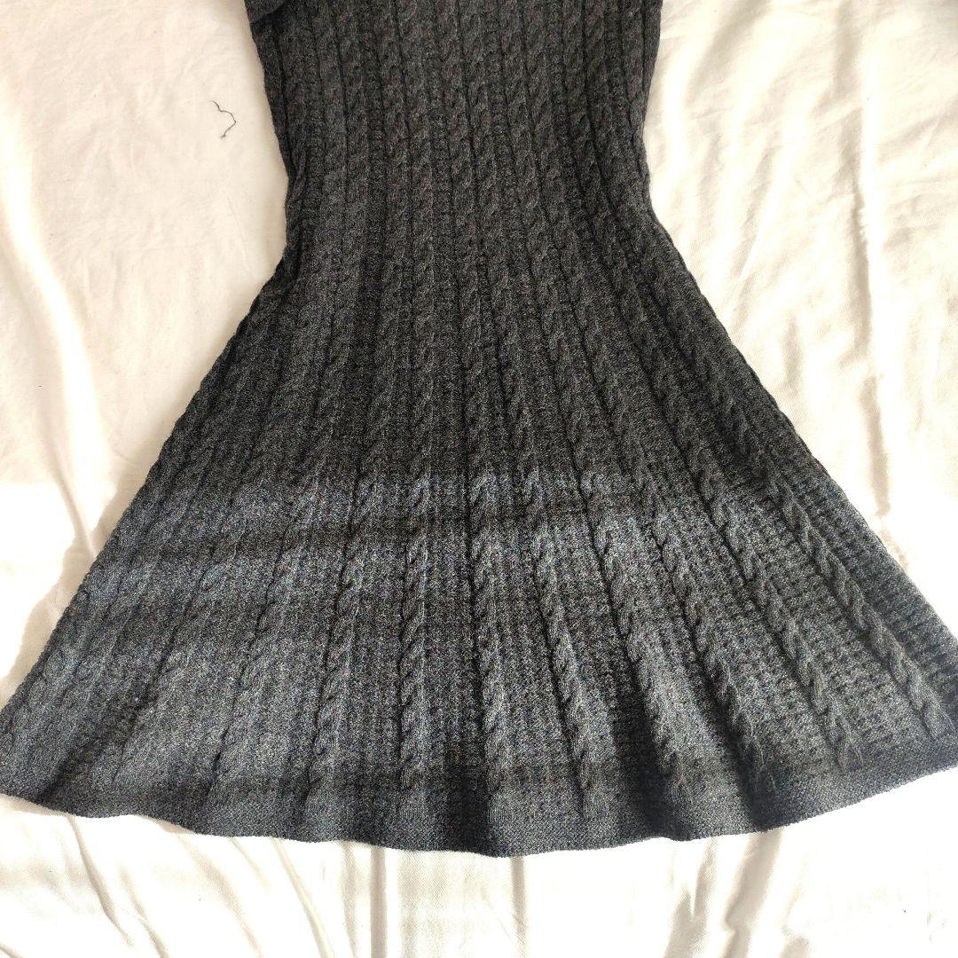 本日のみ！　未使用　ANAYI ウール カシミヤ混 ケーブル編み ニット フレア