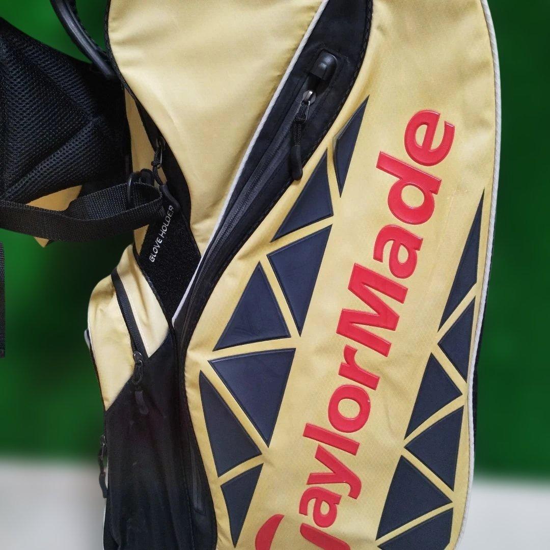 ※美品TaylorMadeスタンド式キャディバッグ ベージュ/黒フード無 int