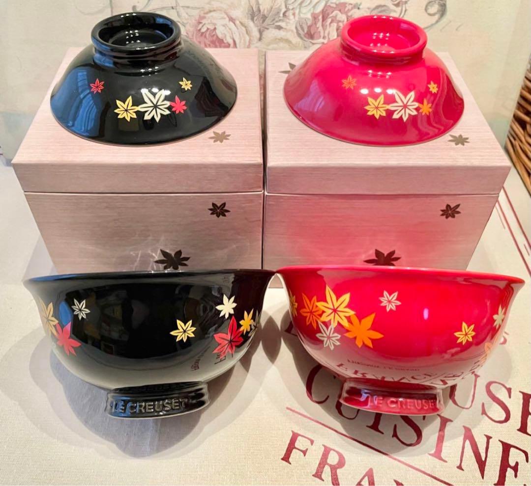 最終価格＊＊ドンブリ&プレート６点セット　ル・クルーゼ＊＊　赤・黒