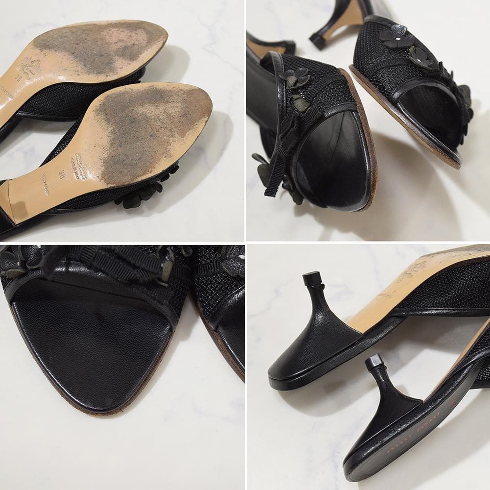 00s archive miu miu vintage ミュール サンダル 黒