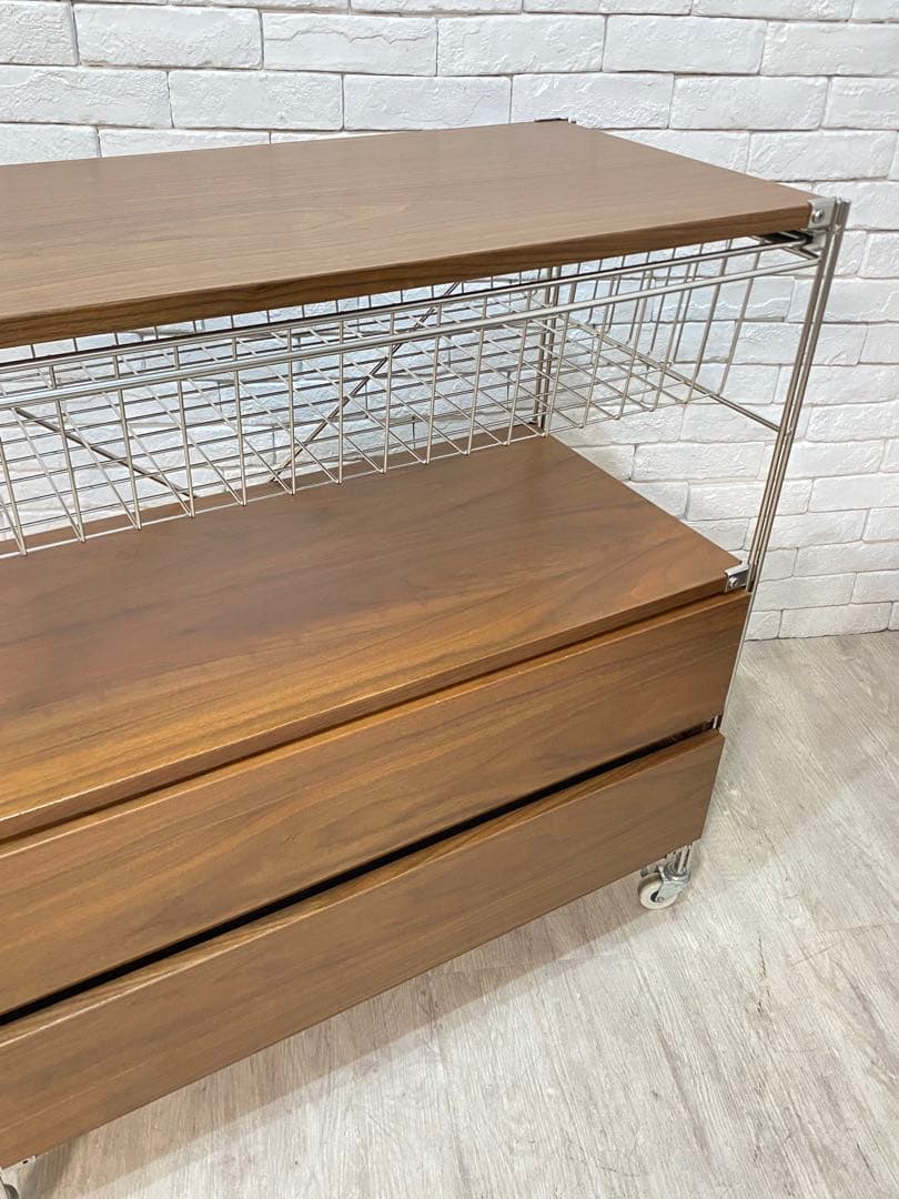 【東京都23区配送無料】無印　スチール　ユニットシェルフ　ウォルナット　棚　収納