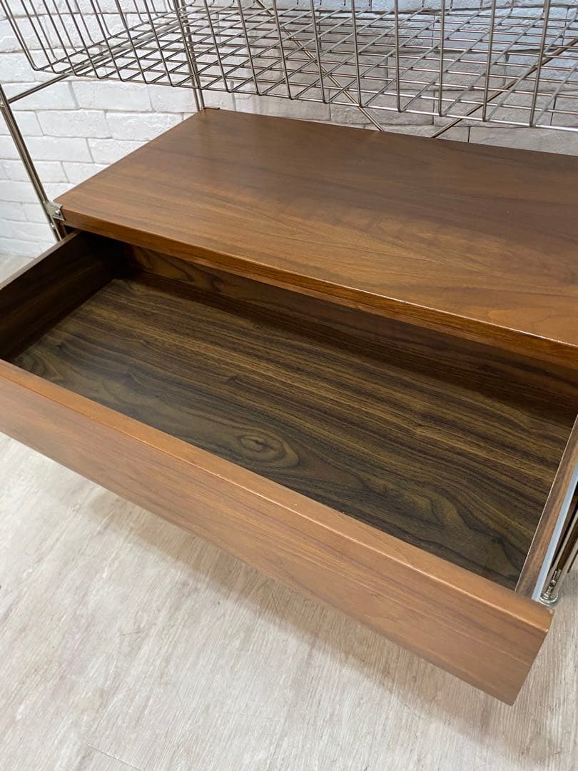 【東京都23区配送無料】無印　スチール　ユニットシェルフ　ウォルナット　棚　収納