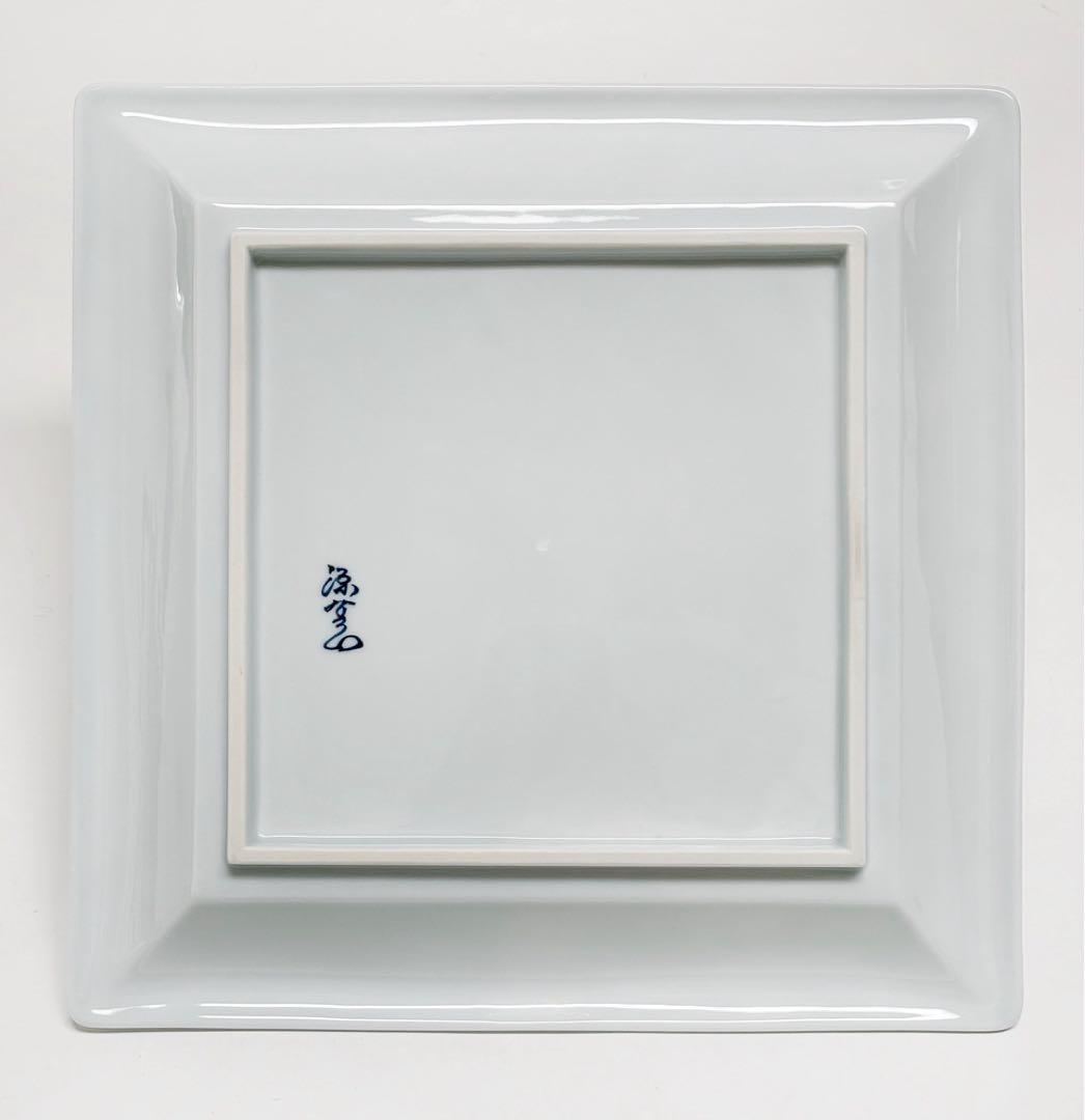 源右衛門窯　染錦丸紋 角皿 ※箱入り