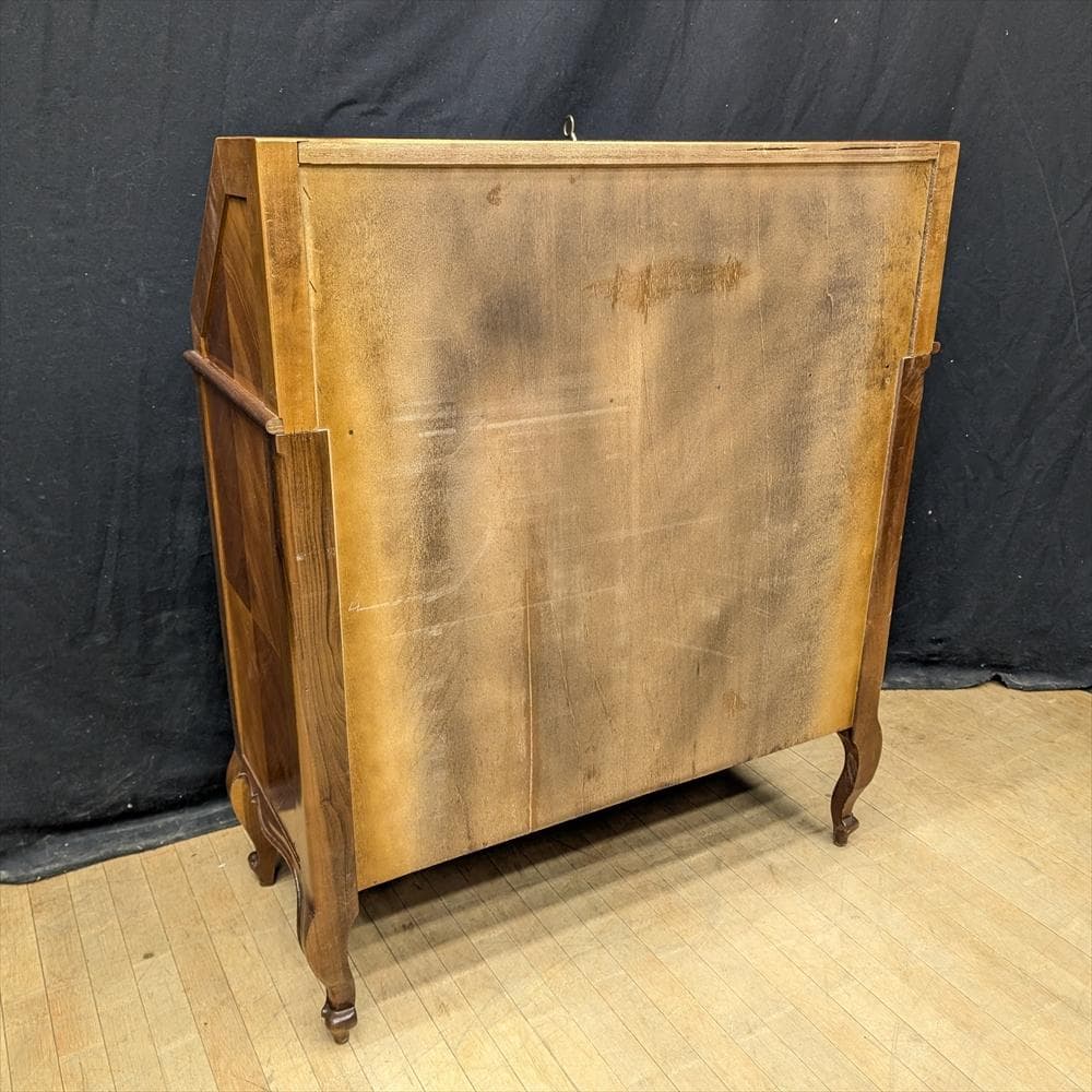 象嵌　猫脚　ライティングデスク　ライティングビューロー　学習机　デスク　引き出し