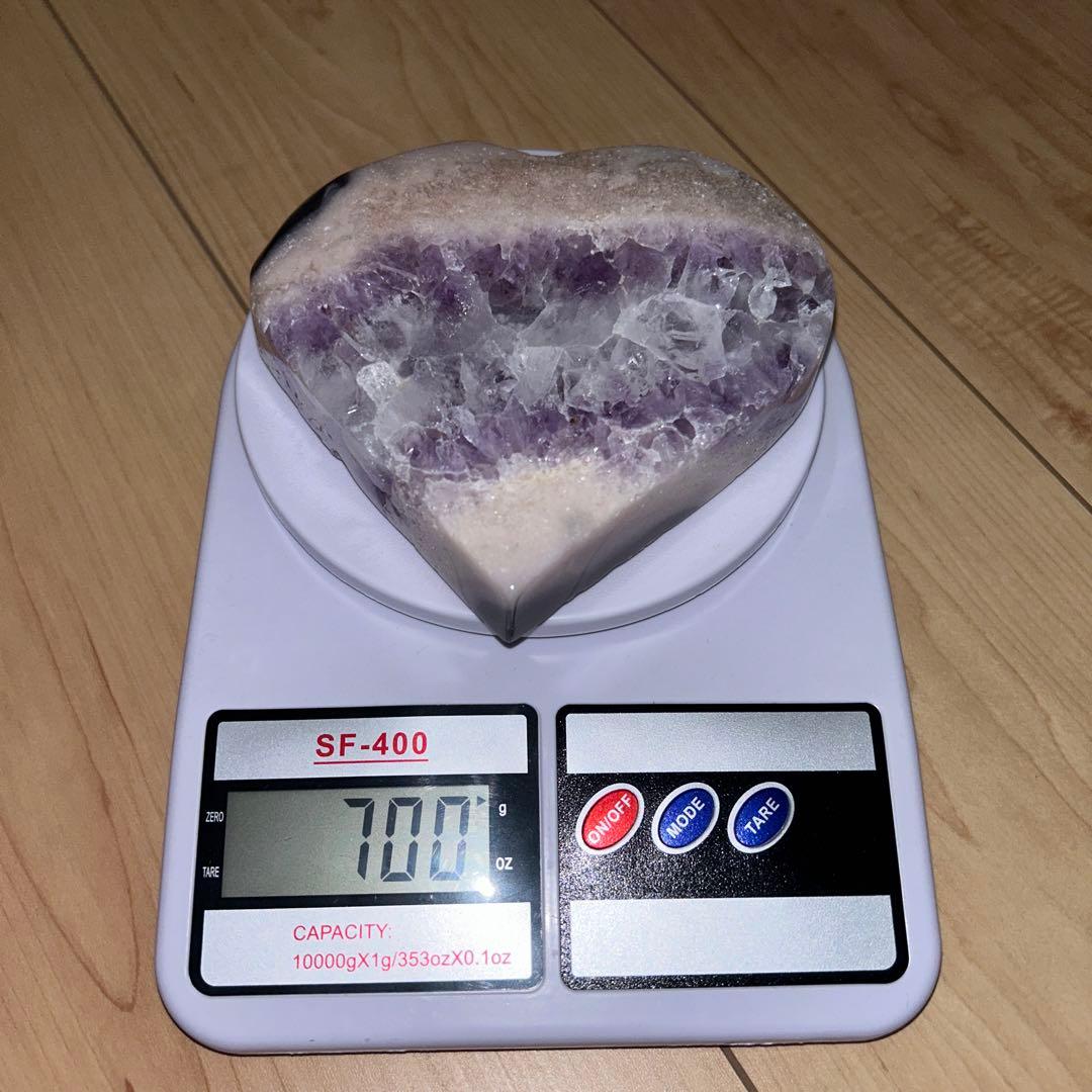 特大 ピンクアメジスト ハート 700g 天然石 結晶
