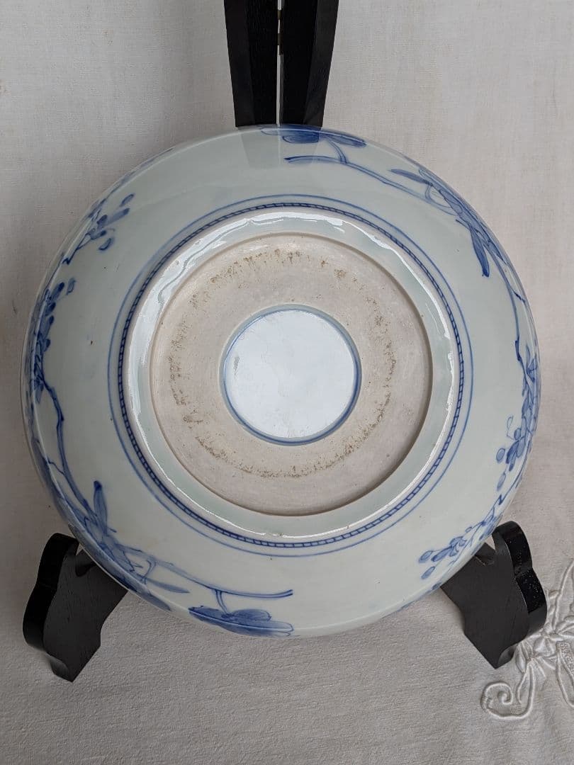 古伊万里 染付 深鉢 白鷺 蛇の目高台