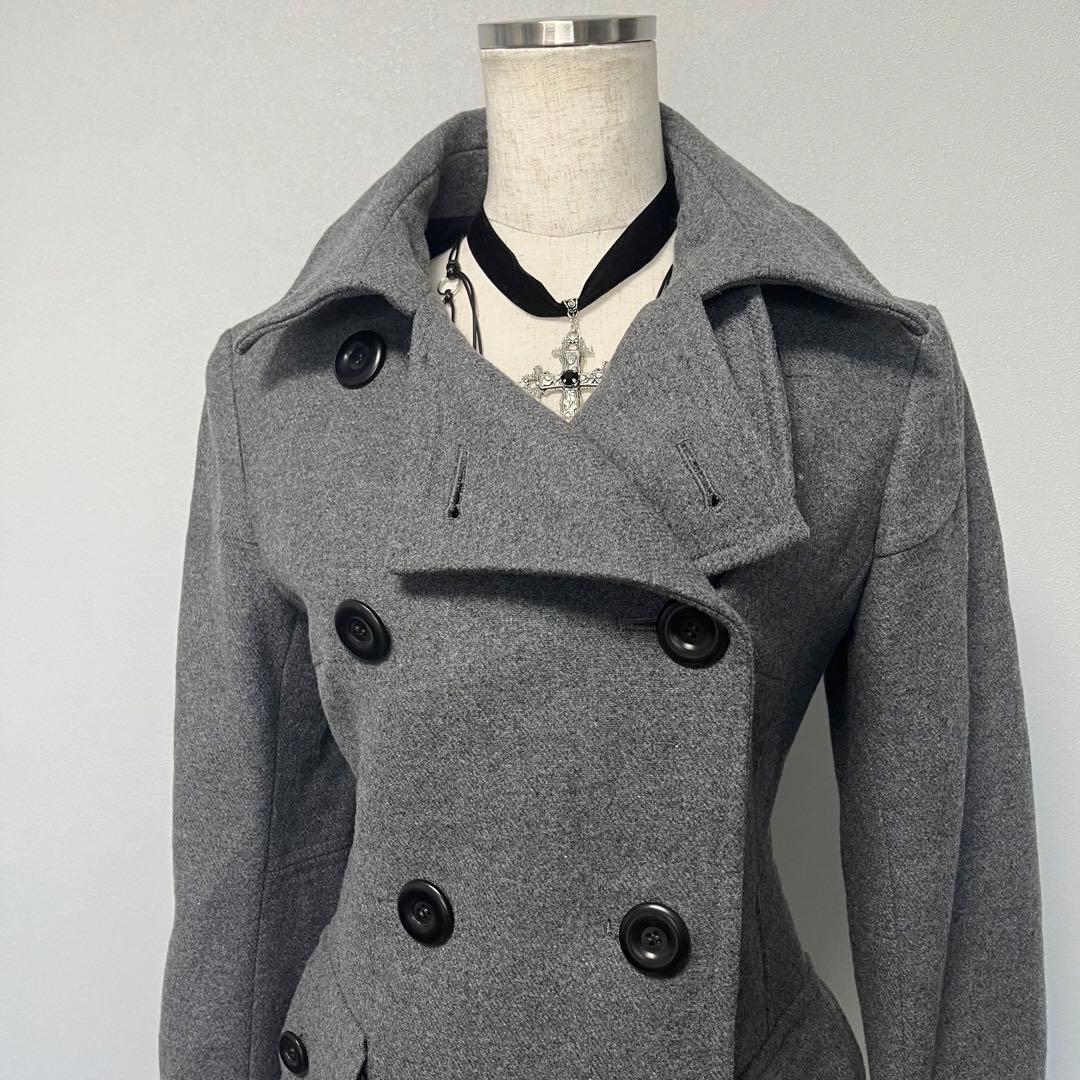 ダークコア ピーコート ウールコート 韓国 海外ガール ゴシック y2k 平成