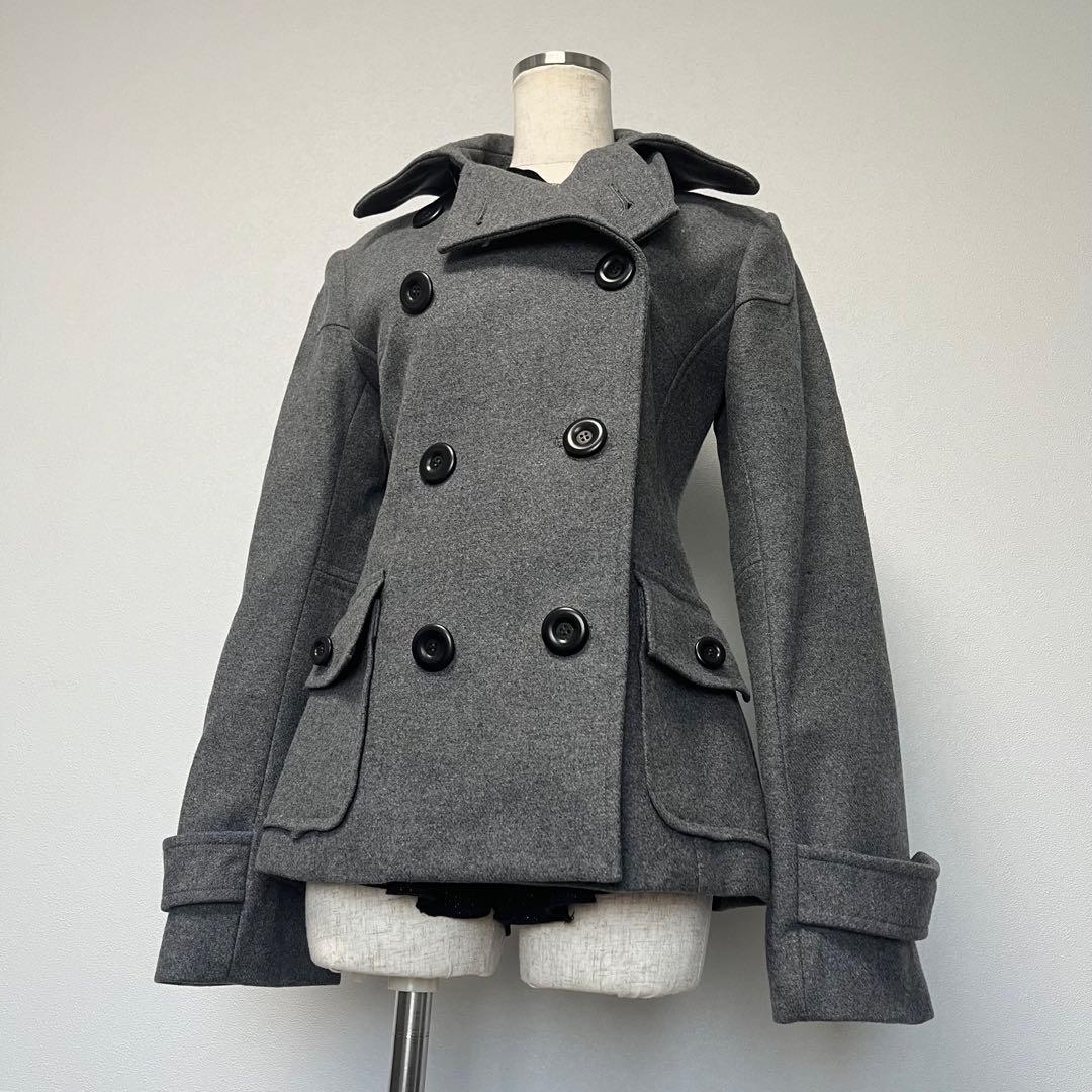 ダークコア ピーコート ウールコート 韓国 海外ガール ゴシック y2k 平成